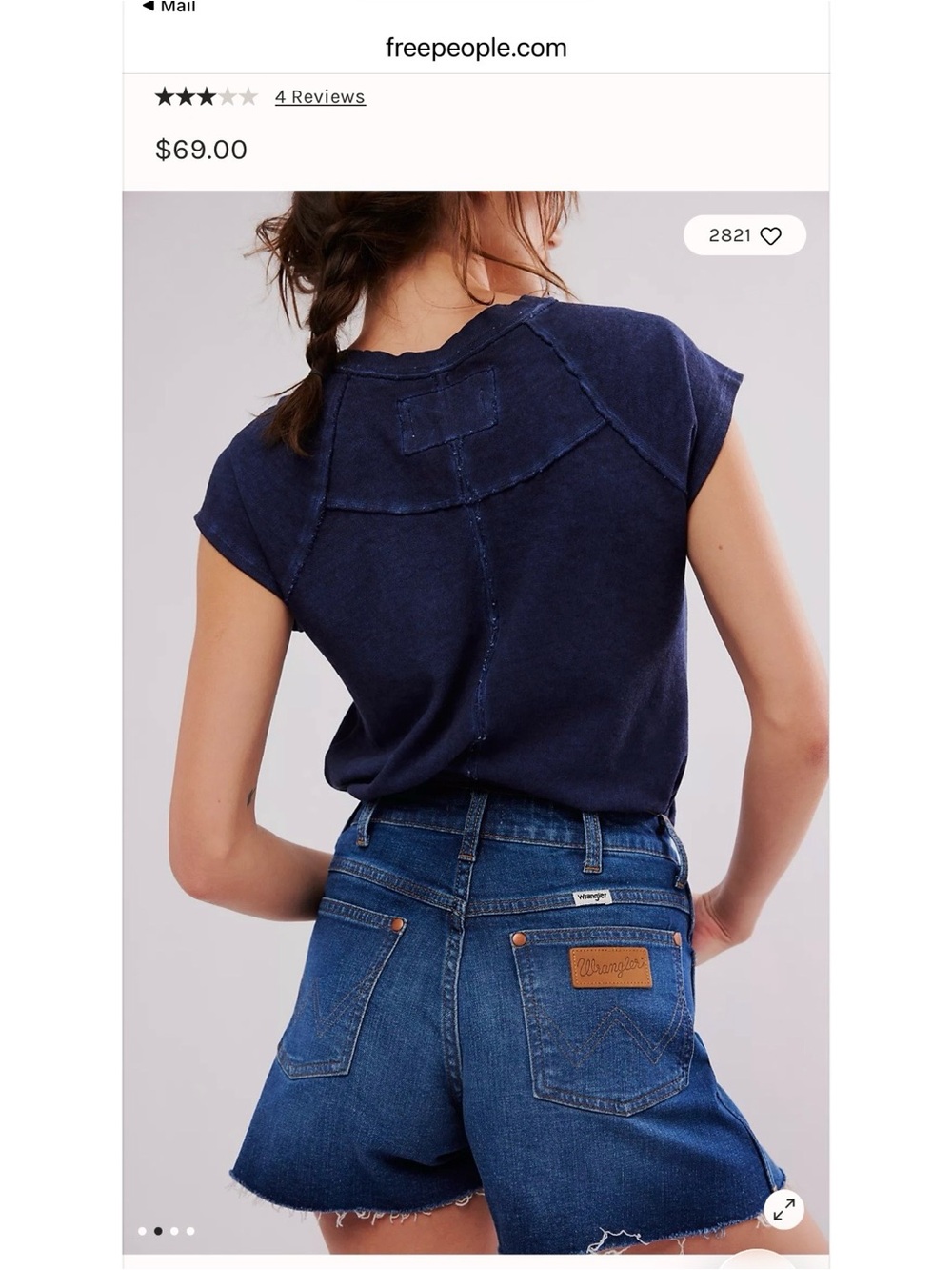 Free People Dark Blue Jean Shorts